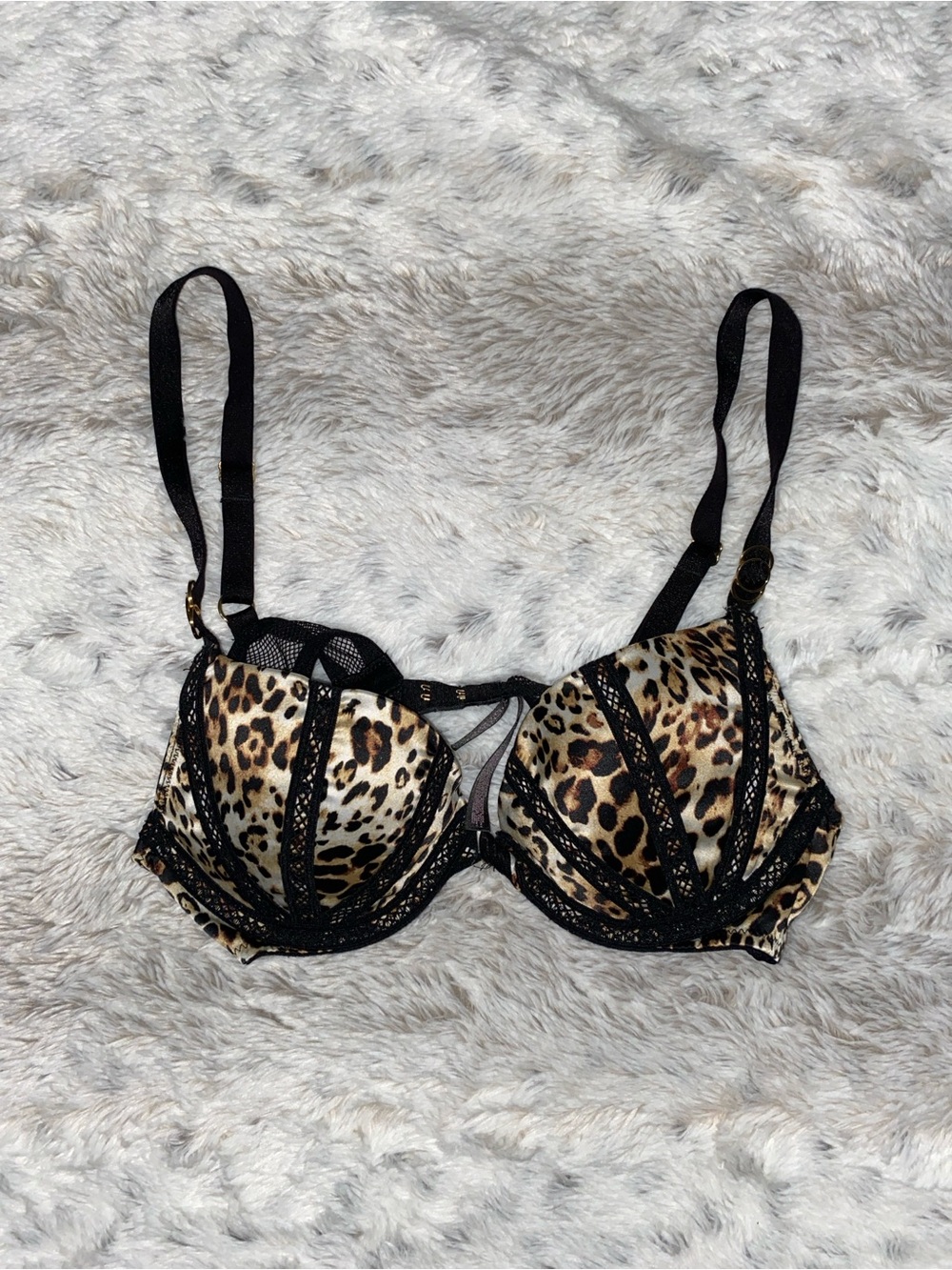 Victoria's Secret Leopard Print Underwire Bra in Brown and Black